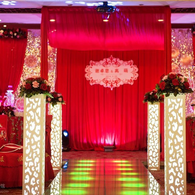 8 шт./партия, свадебная стойка coloum T-stage Road Lead Stand с светодиодный подсветкой, встроенное свадебное украшение