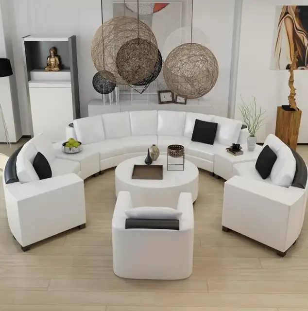 Online Round Top Grain Leather Sofa Custom Creative Fashion Placeholder Round Top Grain Leather Sofa Custom Creative Fashion Living Room Combination Of Modern Curved