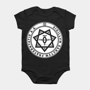

Baby Onesie Baby Bodysuits kid t shirt Fashion Cool Funny Aleister Crowley Seal - Okkultismus - Thelema Customized Printed