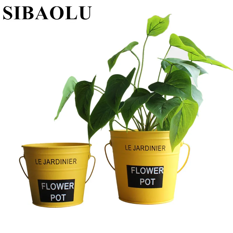 Europe Style Buckets Nursery Pots Metal Flower Pot Planters Metal Plant
