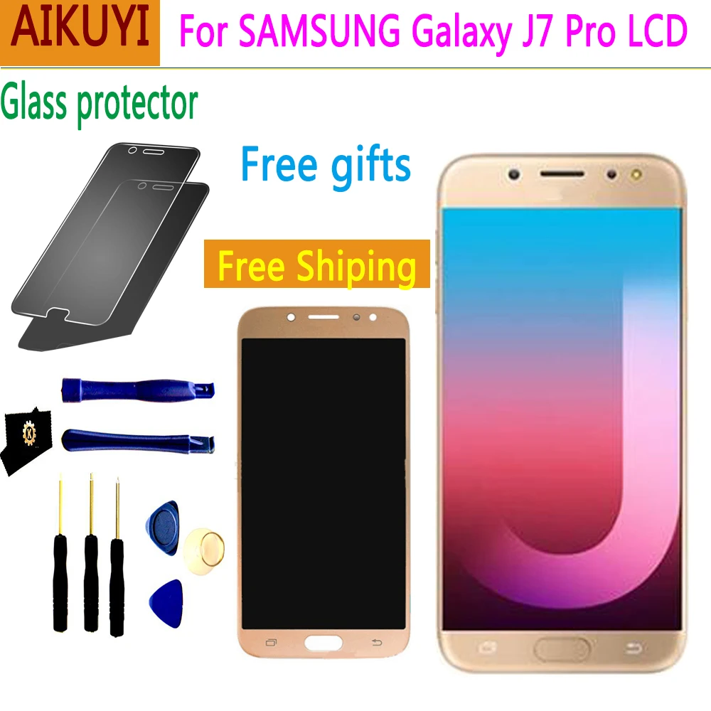 Скидка Для samsung Galaxy J7 Pro 2017 J730 SM J730F J730FM DS J730F DS J730GM DS ЖК дисплей + сенсорный экран дигитайзер Запасные части