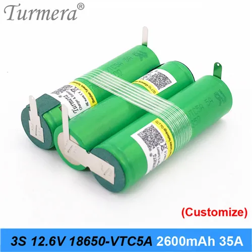 3S 12,6 V 4S 16,8 V 5S 21V аккумулятор US18650VTC5A 2600mah 35A разрядный ток для шуруповерта батареи(по индивидуальному заказу - Цвет: 3S1P-H-VTC5A