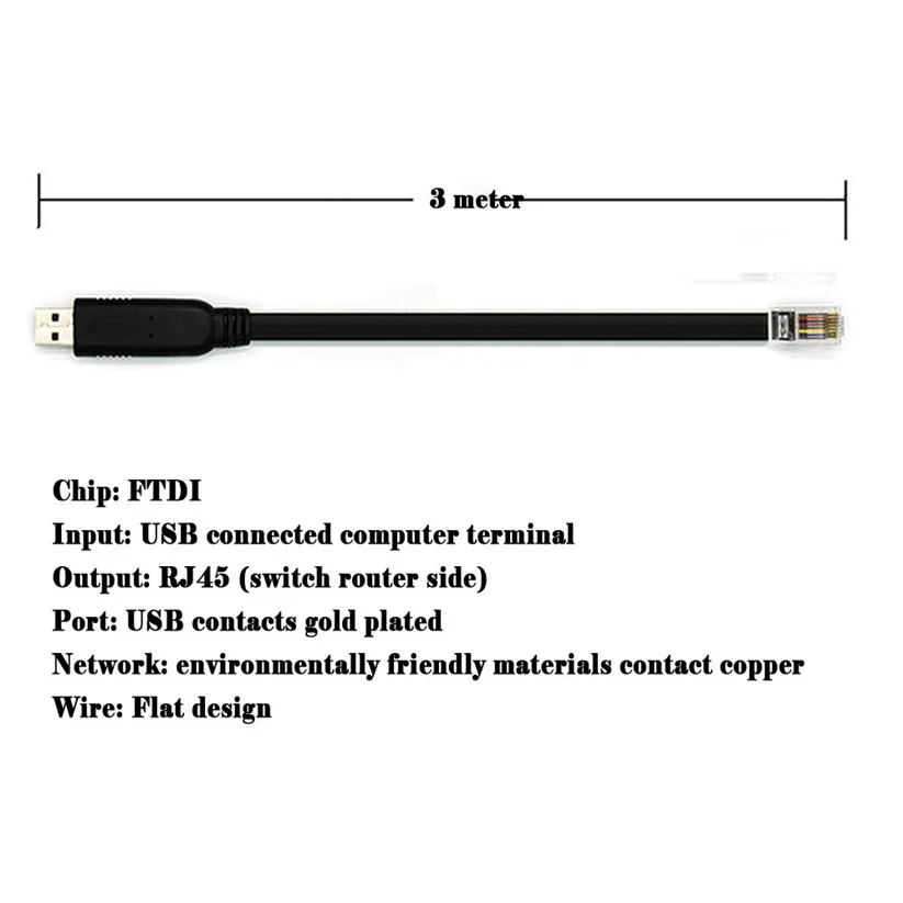 Mosunx Кабели usb type C к RJ45 Cisco консоли 3 м кабель FTDI чип для MacBook td1222 Прямая поставка|usb c