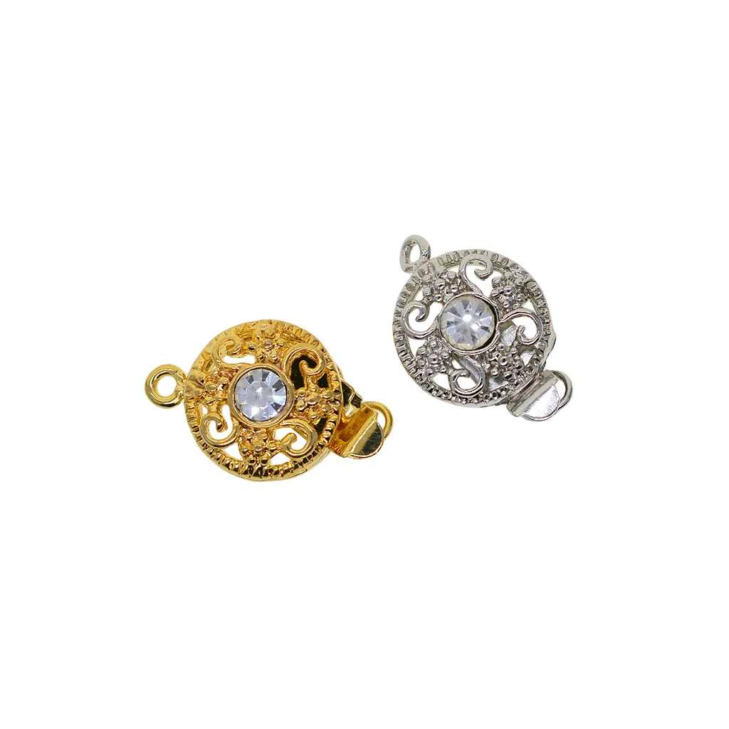 5 Pieces Crystal Jewelry Clasps Rhinestone Embellishments Connectors for DIY Necklace, Bracelets Making Findings, 0.67x0.39inch