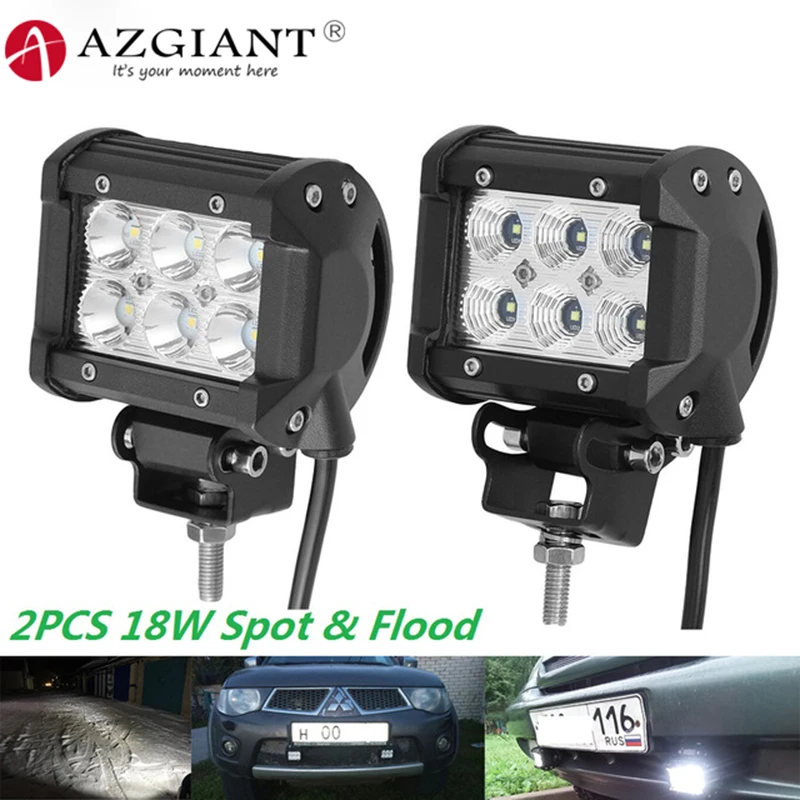 

AZGIANT 6000K Spot & Flood Beam Led Work Lights with Brackets IP67 Waterproof Led Chip Daytime Running Light For Vehicle