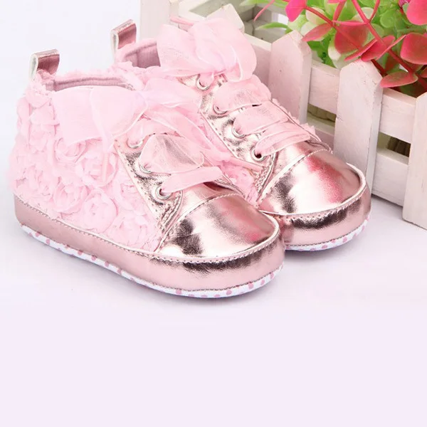 Обувь для новорожденных; обувь для малышей с кружевом и розами; обувь для малышей с мягкой подошвой; обувь для малышей
