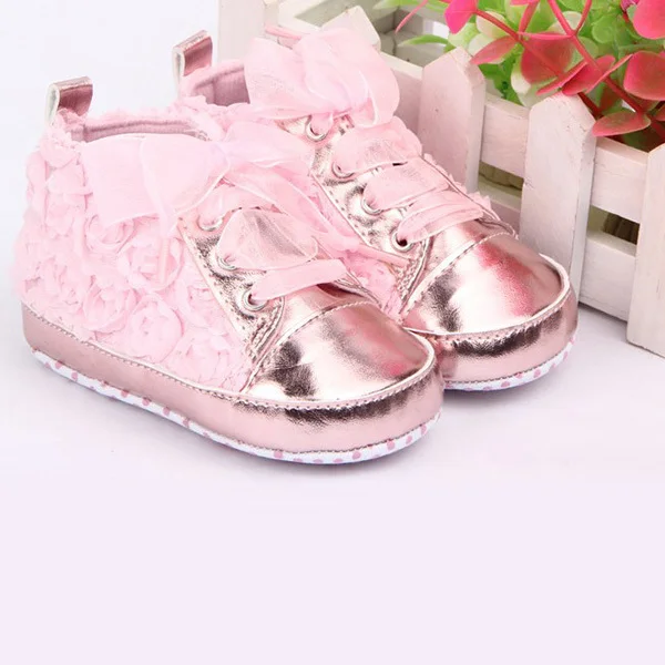 

Newborn Baby shoes First walk Rose Flower Lace Baby Kids Shoes Soft Bottom Prewalker Toddler Shoes