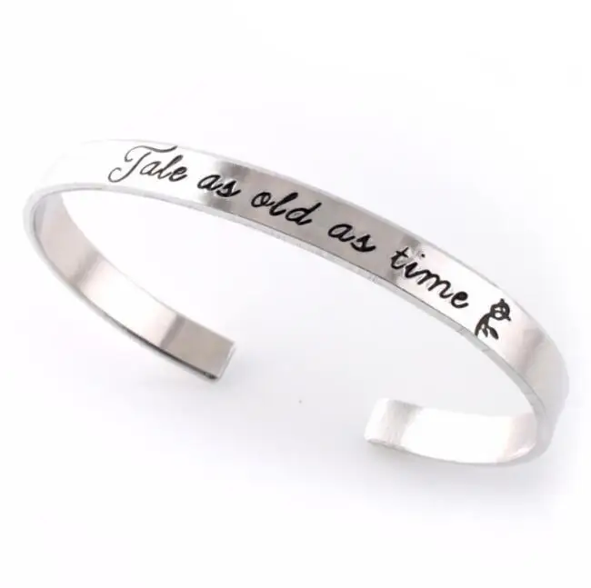 High Quality Stainless Steel Jewelry Most Popular Engraving Quote Cuff