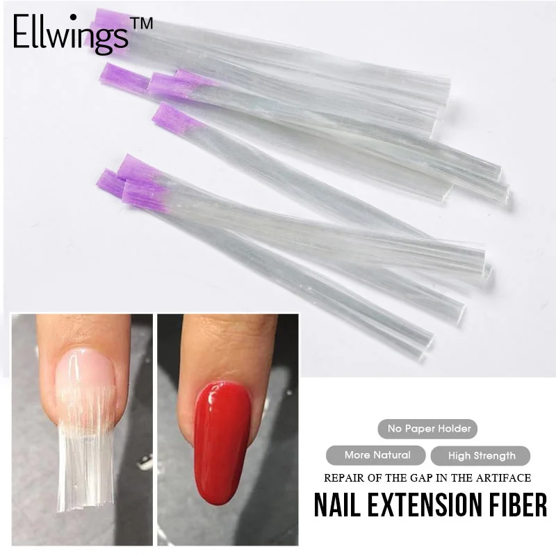 

Ellwings 10/20/30 Pcs Nail Art Glasvezel Voor UV Gel DIY Nagels Wit Acryl Nail Extension Tips for Silk Building Manicure Tools