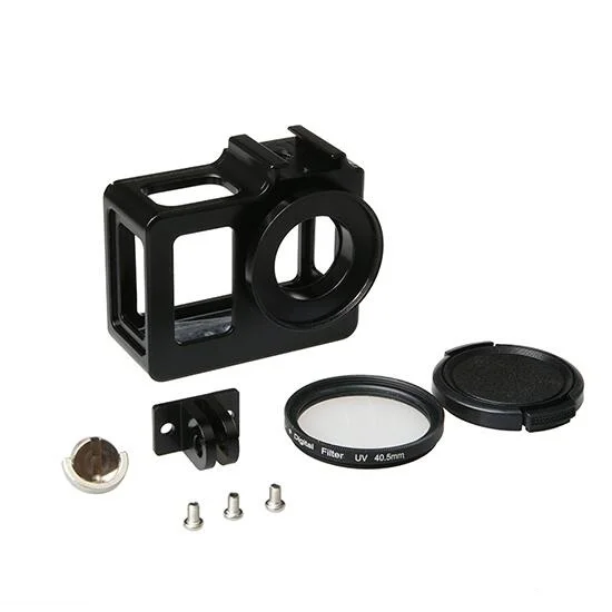 Protetora para Gaiola de Liga Cobertura de Caixa Moldura de Metal + Filtro uv para Sjcam Capa H9r Sj9000 Soocoo c3 Palhaço C30 Sj4000 Sj5000 h9 - Image 3
