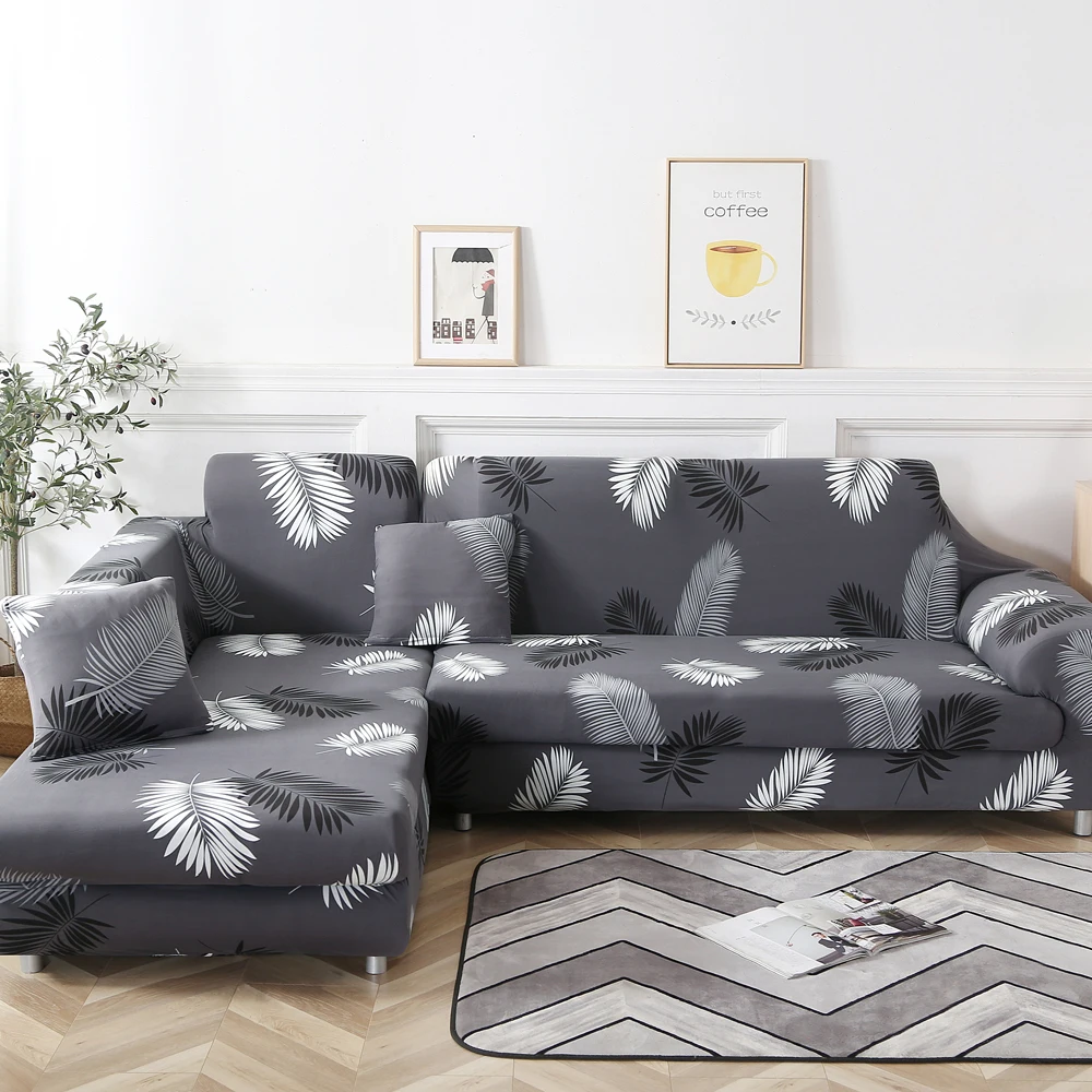 L образный(нужно 2 шт) чехлы для диванов спандекс для гостиной растягивающийся материал угловой диван Чехол для дивана секционный диван - Цвет: color 18