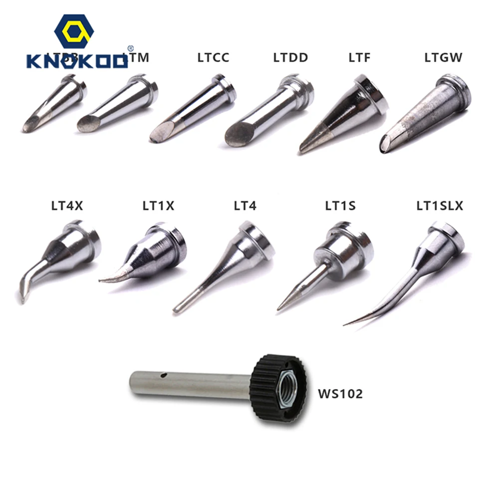 11 PCS LT series soldering iron tips + 1 PCS WS102 tip retainer barrel for WSD81/WD1000 Soldering Station knokoo upper and lower case t0058748937 38 for wsd81 soldering station