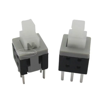 

10pcs 6Pin Push Tactile Power Micro Switch Self lock On/Off button Latching switch 8.5X8.5mm 8.5*8.5mm