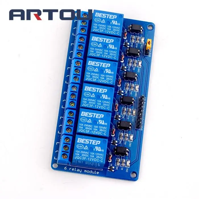 

10PCS 6 Channel 12V Relay Module Relay Expansion Board 6Channel Low Level Triggered 6-Channel Relay Module