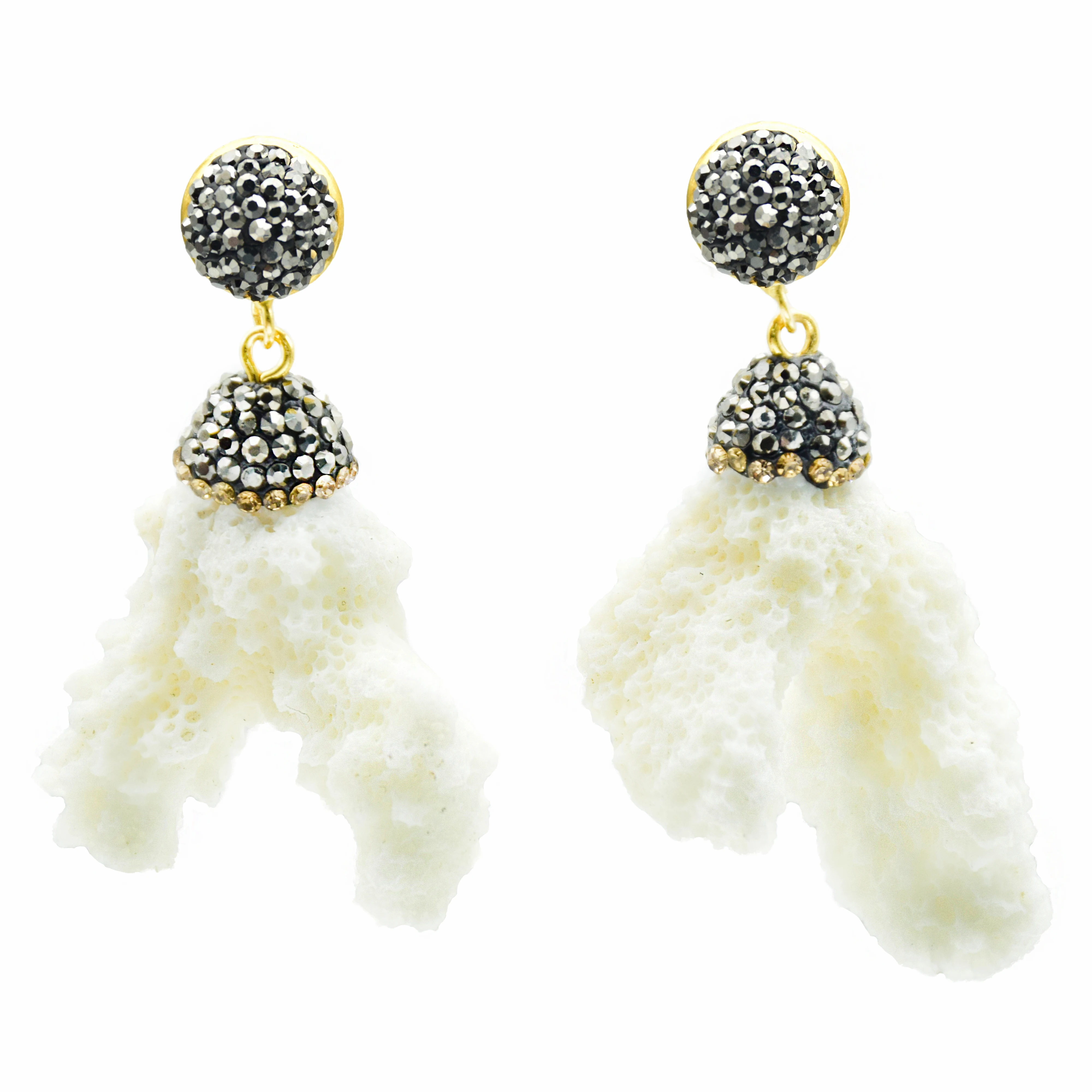 

New Handmade Jewelry Natural Submarine White Coral Earrings For Women Irregular High Quality Summer Beach Trend Earrings Jewelry