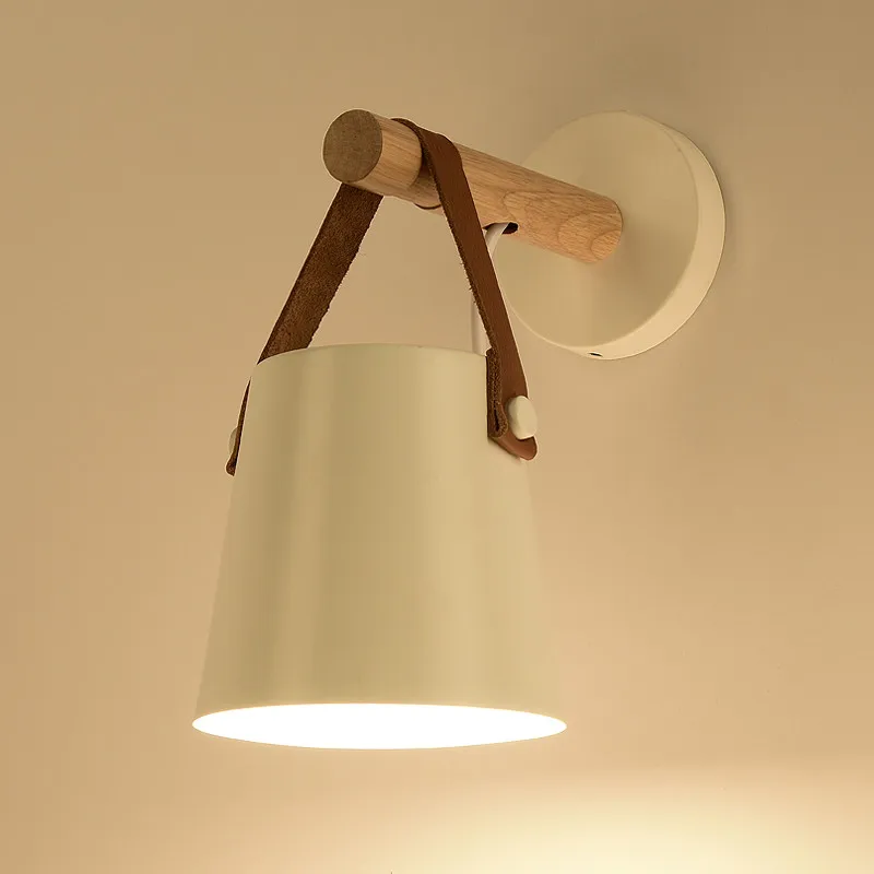 

Modern Wood Wall Lamps White Black Wall Mounted Luminaire Wall Sconce For Bar Coffee Bedside Bedroom Home Lighting fixtures H030