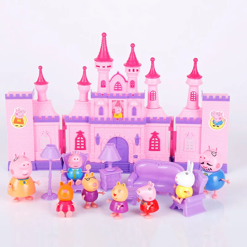 

Peppa Pig brinquedos PVC Action Figures toys Series of Amusement park Toys Family Member peppa pig Toy Baby Kid Gift