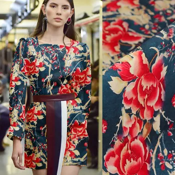 

new heavyweight Silk Linen / Silk flax 35 mm Premium Inkjet Silk Cloth Silk Fabric Vintage retro elegance clothing wholesale