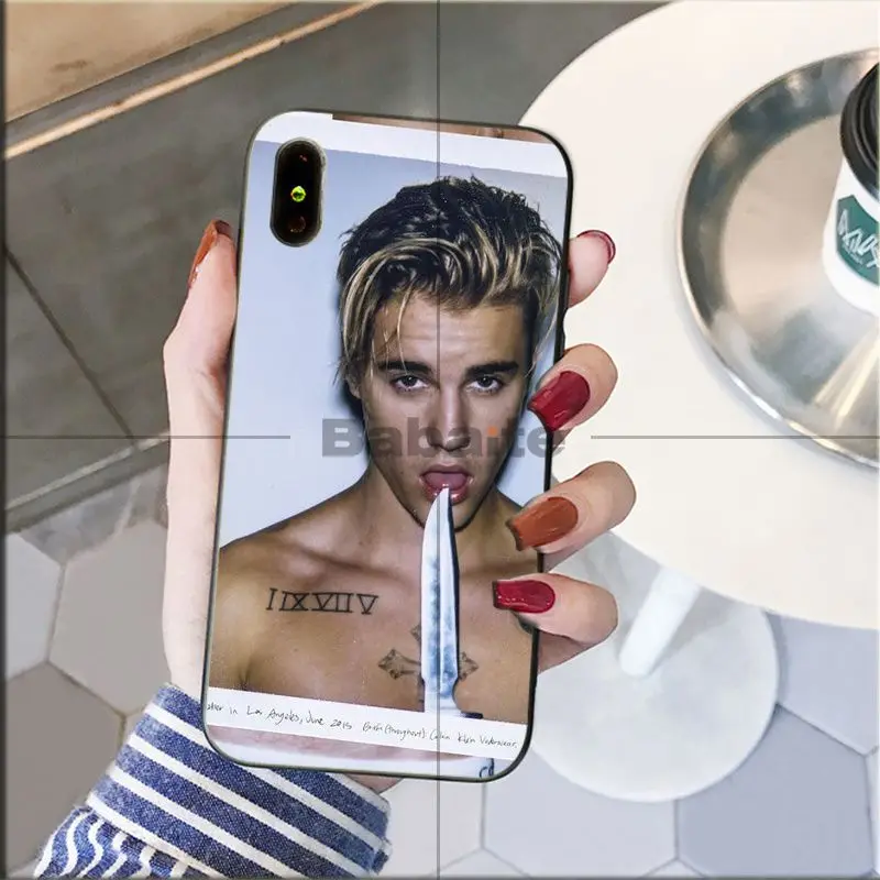 Babaite Popular Singer Justin bieber TPU black Phone Case Cover Shell for iPhone 8 7 6 6S Plus 5 5S SE XR X XS MAX Coque Shell