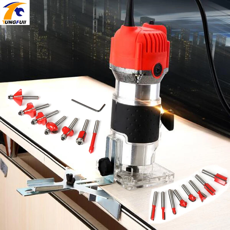 Hand Carving Machine Electric Trimmer Wood 220V EU Plug 30000rpm Wood Router Trimming Leather Woodworking DIY Drill Power Tools