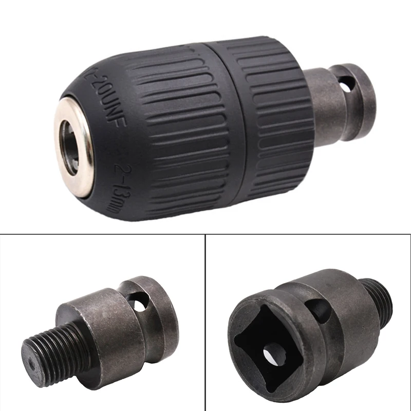 2 13mm SDS Plastic Drill Chuck Keyless Hammer Drill Chuck Adapter & 1/2