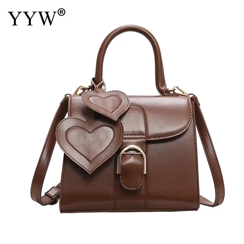 

Brown Women Pu Leather Handbag Female Vintage Small Shoulder Crossbody Bags Office Work Top Handle Hand Bag Ladies Casual Totes