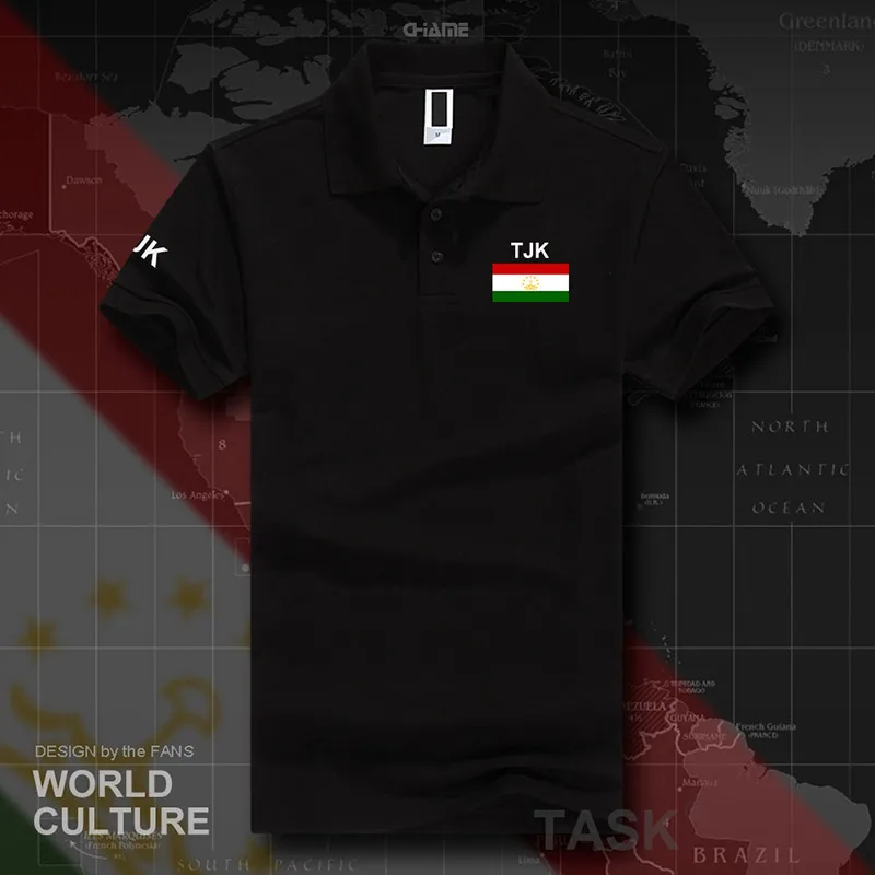 Мужская рубашка поло с короткими рукавами и принтом для страны хлопок национальная команда флаг Новая мода - Цвет: polo-black