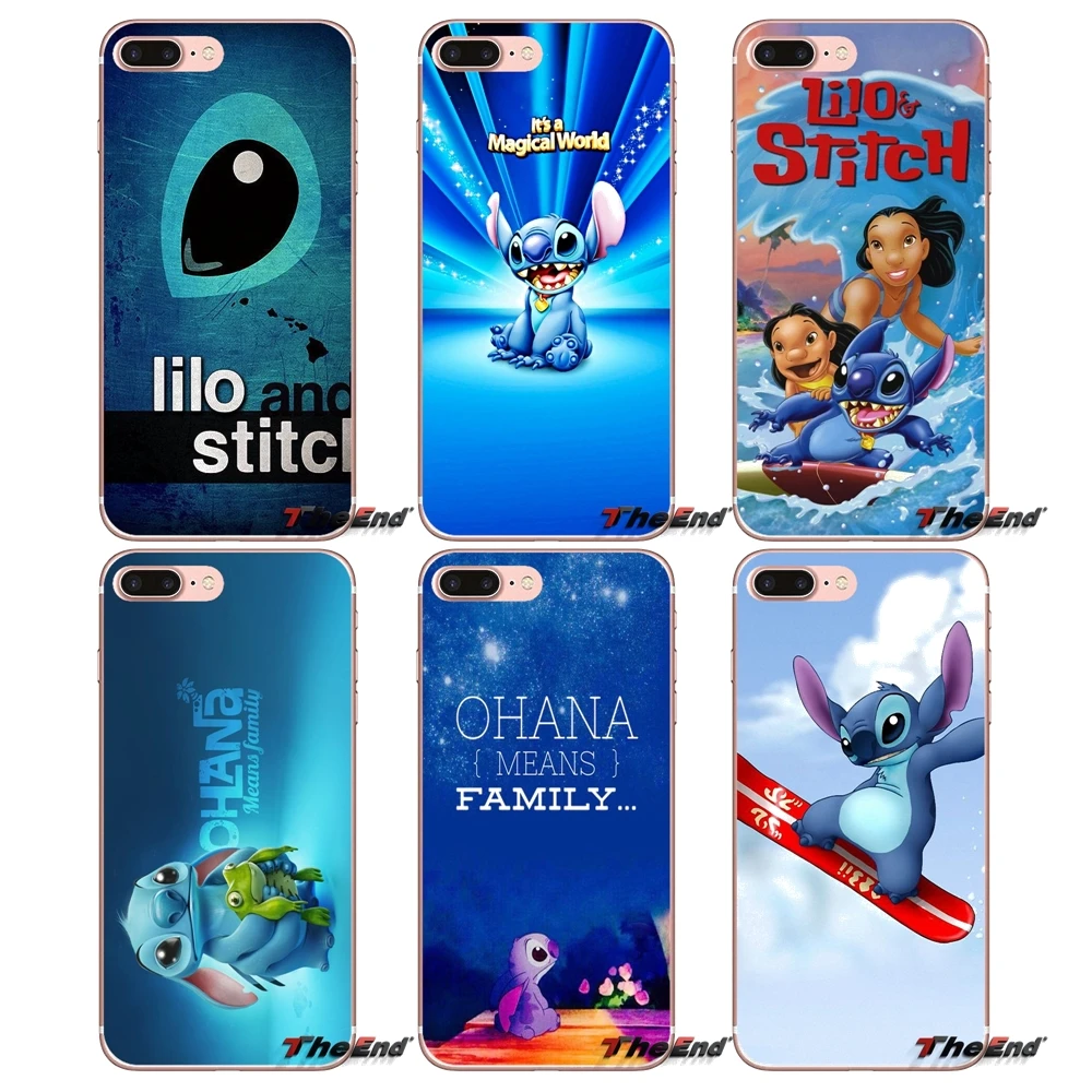 For Samsung Galaxy S9 Plus Note 8 One oneplus 5T Meizu M5s LG V30 HTC U11 Capa Kawaii Lilo and Stitch Ohana ultra thin case | Мобильные