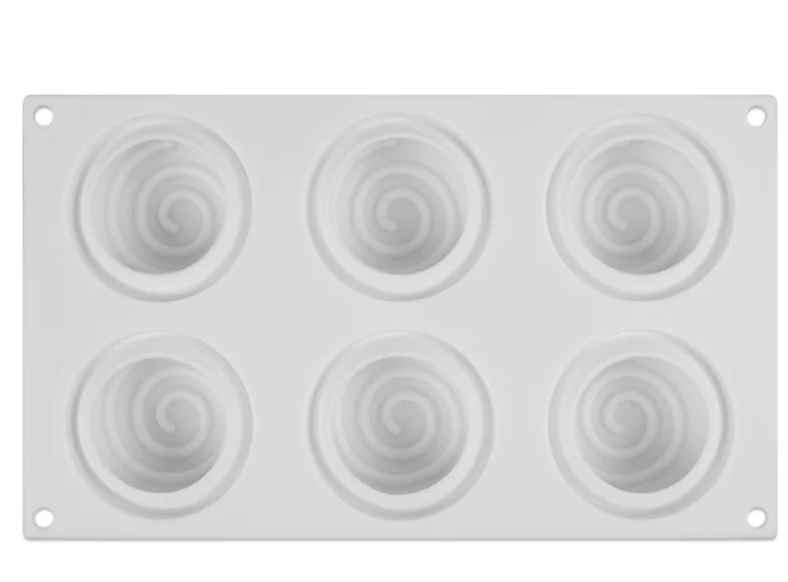 6 tornadoes white silica gel cake baking mousse mold French dessert silicone bakery tool mould
