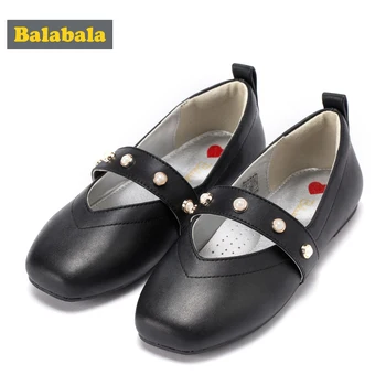 

Balabala Children leather shoes For Princess Girls shoes fashion Loafers Toddler Girls Party Flat Shoes With Bows Children Footw
