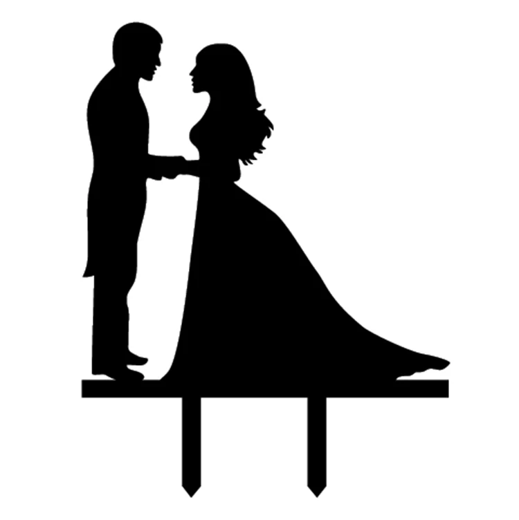 Hot Sale Mr & Mrs Bride Groom Wedding Cake Flags Multi Colors Acrylic Cake Topper For Wedding Anniversary Party Supplies