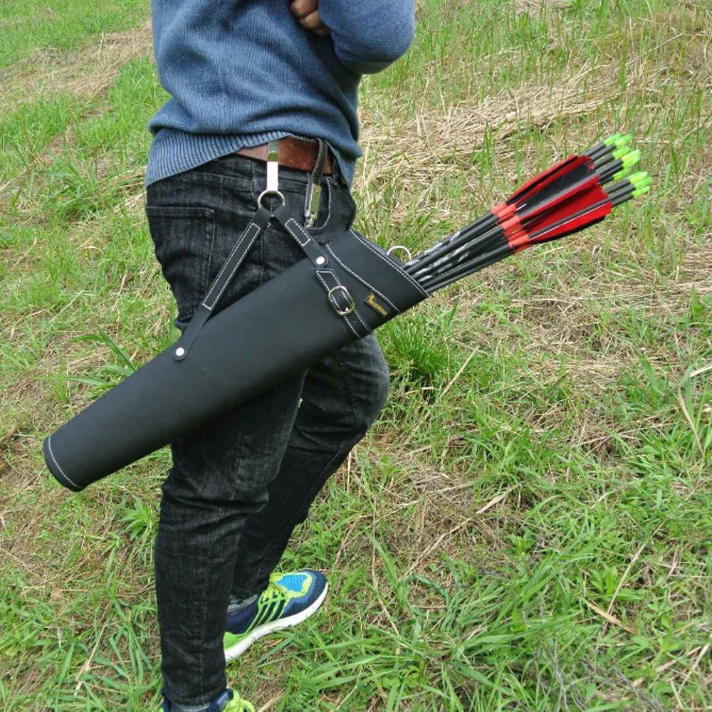 Preise 52*13 cm Pfeil Köcher in Schwarz Gelb Farbe Schulter zurück Design aus Reinem Leder für bogenschießen Jagd Schießen