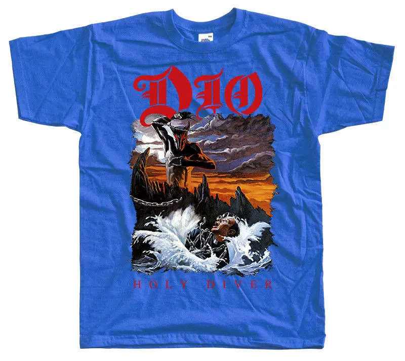 Dio V2 Holy Diver Heavy metal футболка с постером (черный темно синий лазурный) S 5XL костюм
