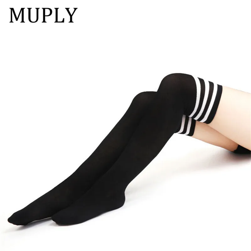 

2019 New Fashion Women's Cotton Sexy Thigh High Over The Knee Socks Long Cotton Stockings For Girls Ladies Women