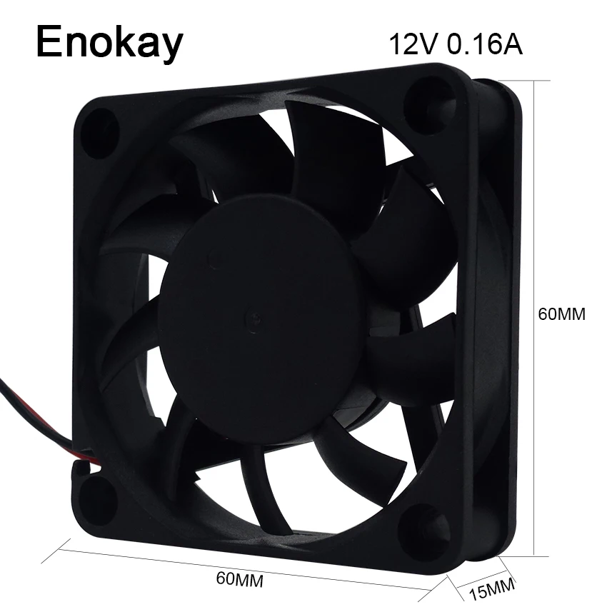Оптовая продажа 2 шт. Enokay DC вентилятор 12В 24В 0.16A 60*60*15 мм