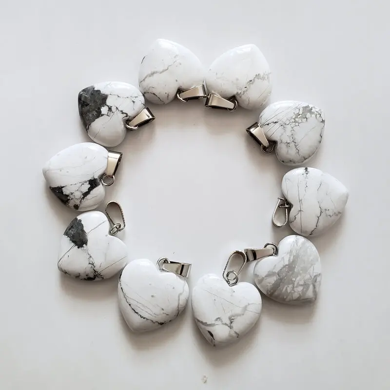 Модные высококачественные подвески в виде сердца из натуральных камней для изготовления ювелирных изделий diy, 30 шт./лот