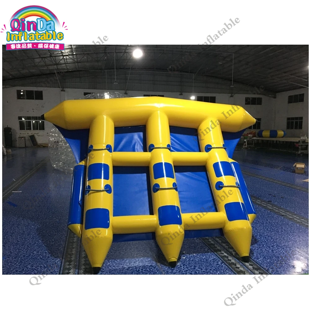 

Funny Games Inflatable Water Fly Fish Boat 6 Seats Inflatable Flying Fish Tube Towable With Free Air Pump