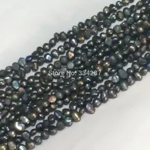 10 шт 4 мм черные камни свободной формы пресноводные жемчужные бусины