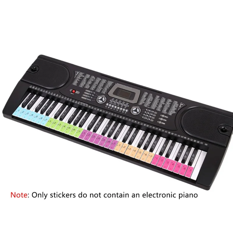 61/54 клавиши, электронная клавиатура наклейки 88 клавиши, фортепианная клавиатура наклейки клавиатура пианино наклейки Наклейка в музыкальном стиле Label2