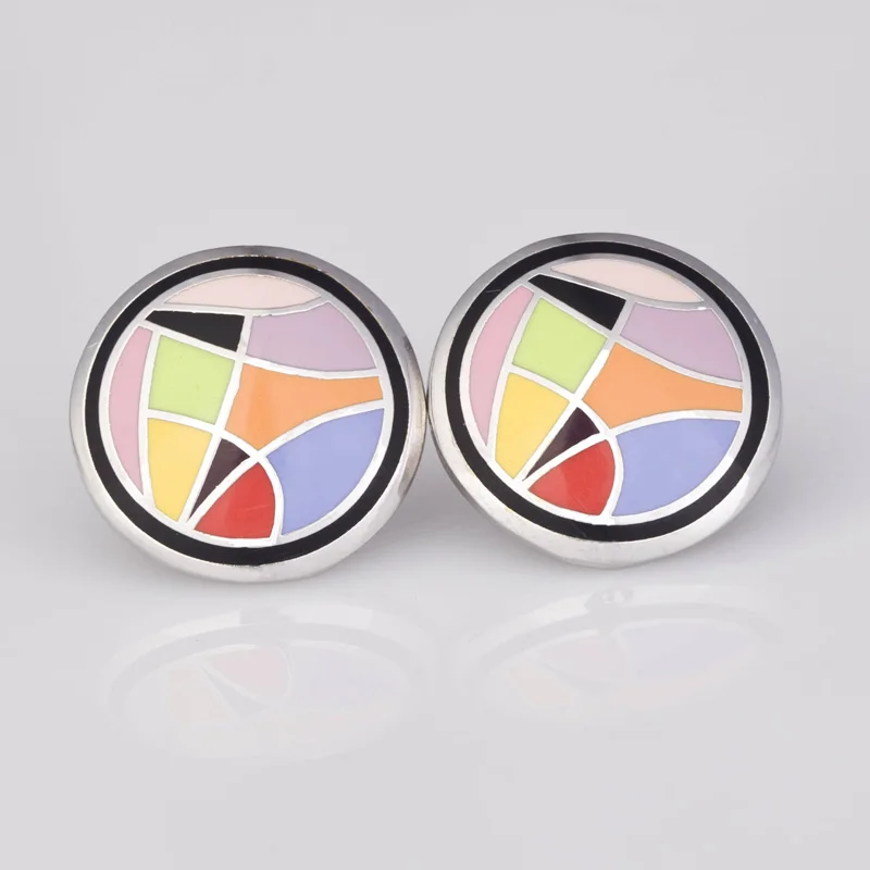 

Free shipping Newest Arrivals Unique Colors Lines Enamel Jewelry Stud Earrings