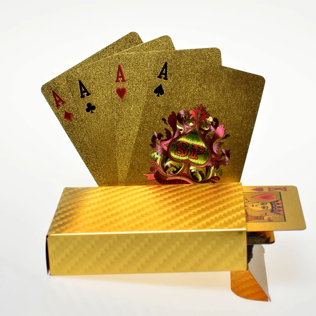 New Gold Currency Pattern Golden Playing Cards Waterproof PET/PVC Plastic  Poker Dollars EUR JPY GBP