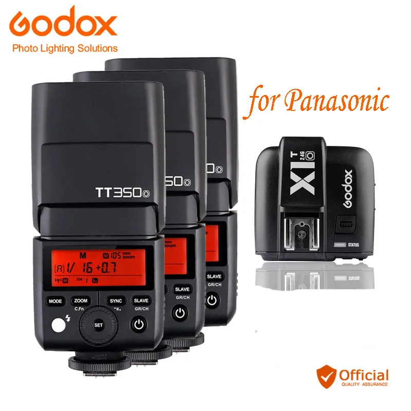 3 шт. Godox Мини Speedlite TT350O Камера флэш-памяти 2,4G ttl HSS+ передатчик для цифрового фотоаппарата Panasonic DMC-CX85 DMC-G7 DMC-GF1 DMC-LX100 DMC-G85