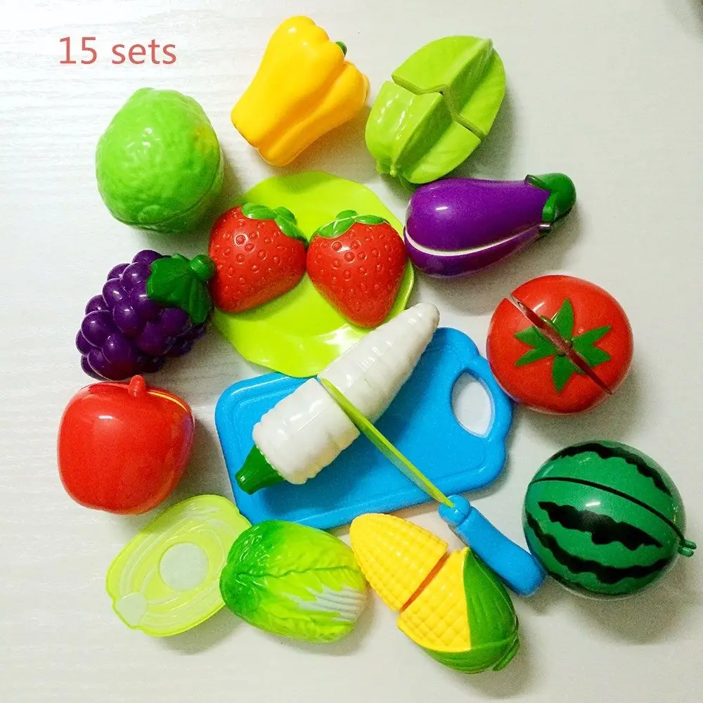 

2018 New Cut Food Fruits and Vegetables Mushrooms Pretend Play Set Children Toys for Kids Toys Gift Cooking Plastic Toys