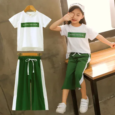 Комплекты одежды для девочек летняя рубашка с короткими рукавами для маленьких девочек топ+ шорты, костюмы детская одежда с принтом, 2 предмета