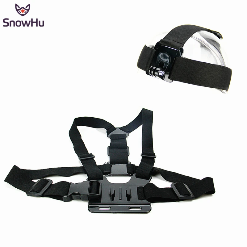SnowHu для GoPro Xiaomi YI Эластичный регулируемый ремень головы крепления и нагрудный