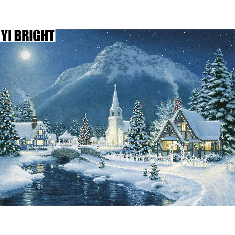 

2018 NEW 5d diy full Diamond embroidery "Snowy House" diamond painting Cross Stitch Rhinestone mosaic decor KBL