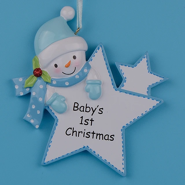 blue boy star baby 1st gifts polyresin diy personalized christmas diy personalized christmas ornaments
