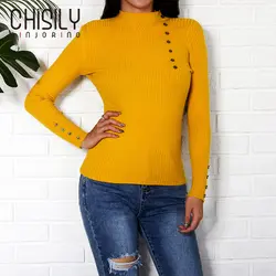 CHISILY SINJORINO узкие для женщин свитеры для и пуловеры 2018 зима осень водолазка с длинным рукавом вязаный свитер женский 11 цвет