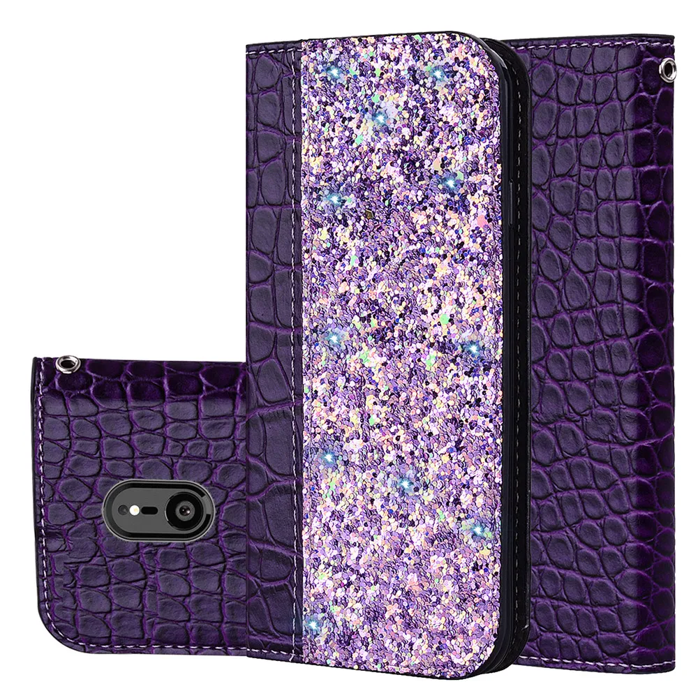 

Glitter Bling Phone Cases For Sony Xperia XZ3 Leather Wallet Magnetic Flip Crocodile Skin Case For Sony XZ3 Cover