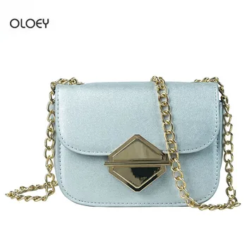 

OLOEY Women's New Saddle Bag Fashion Diamond Lock Square Bag Chain Shoulder Bag Crossbody Sequin PU Leather